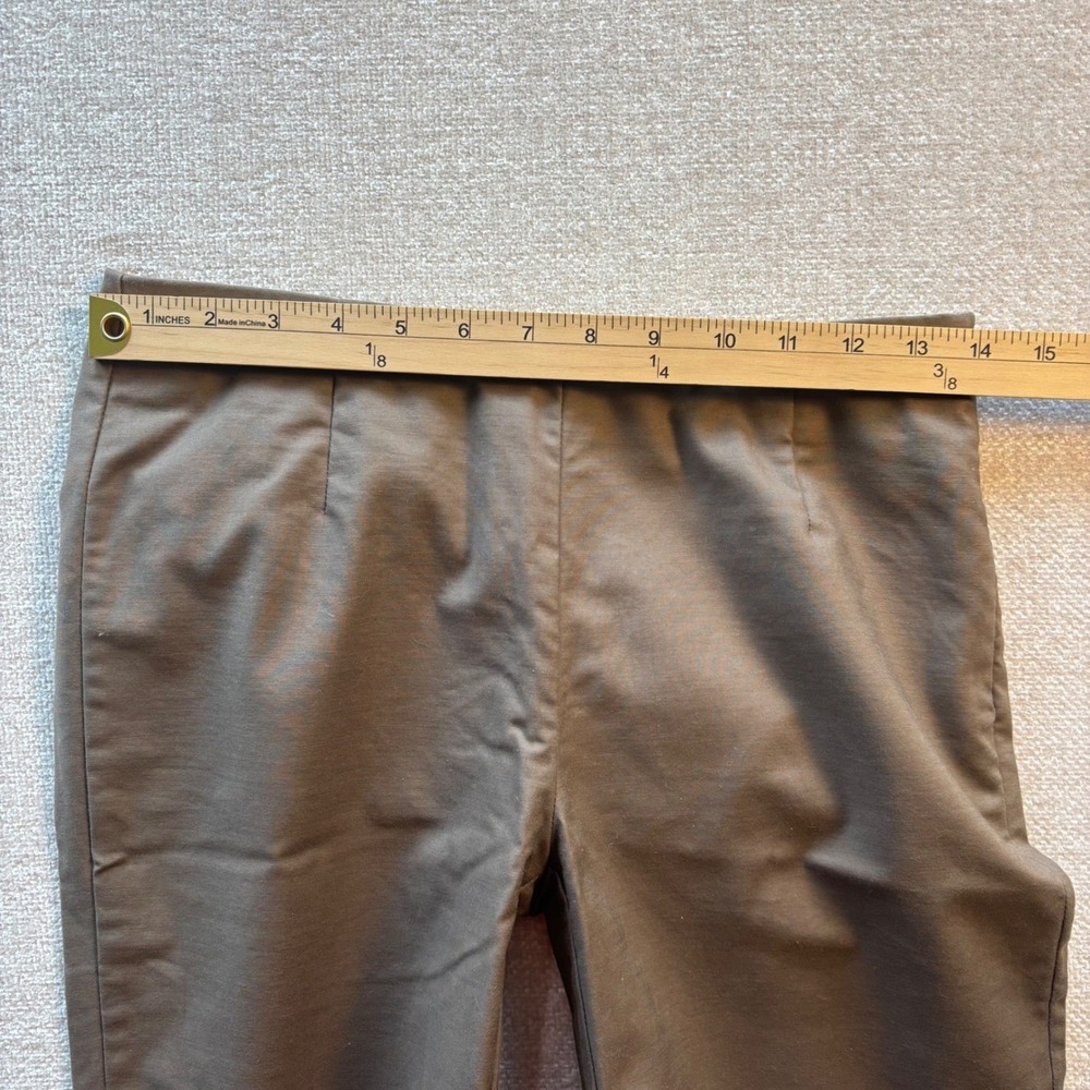 Boston Proper Women Brown Flare Leg Stretch Cotton Trousers Size 2 Olive Drab - Picture 6 of 9